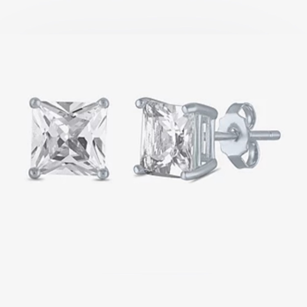 New - 2.5 Ct.T.W. Princess Cut Lab-Created Whitesapphire Earrings Sterlingsilver
